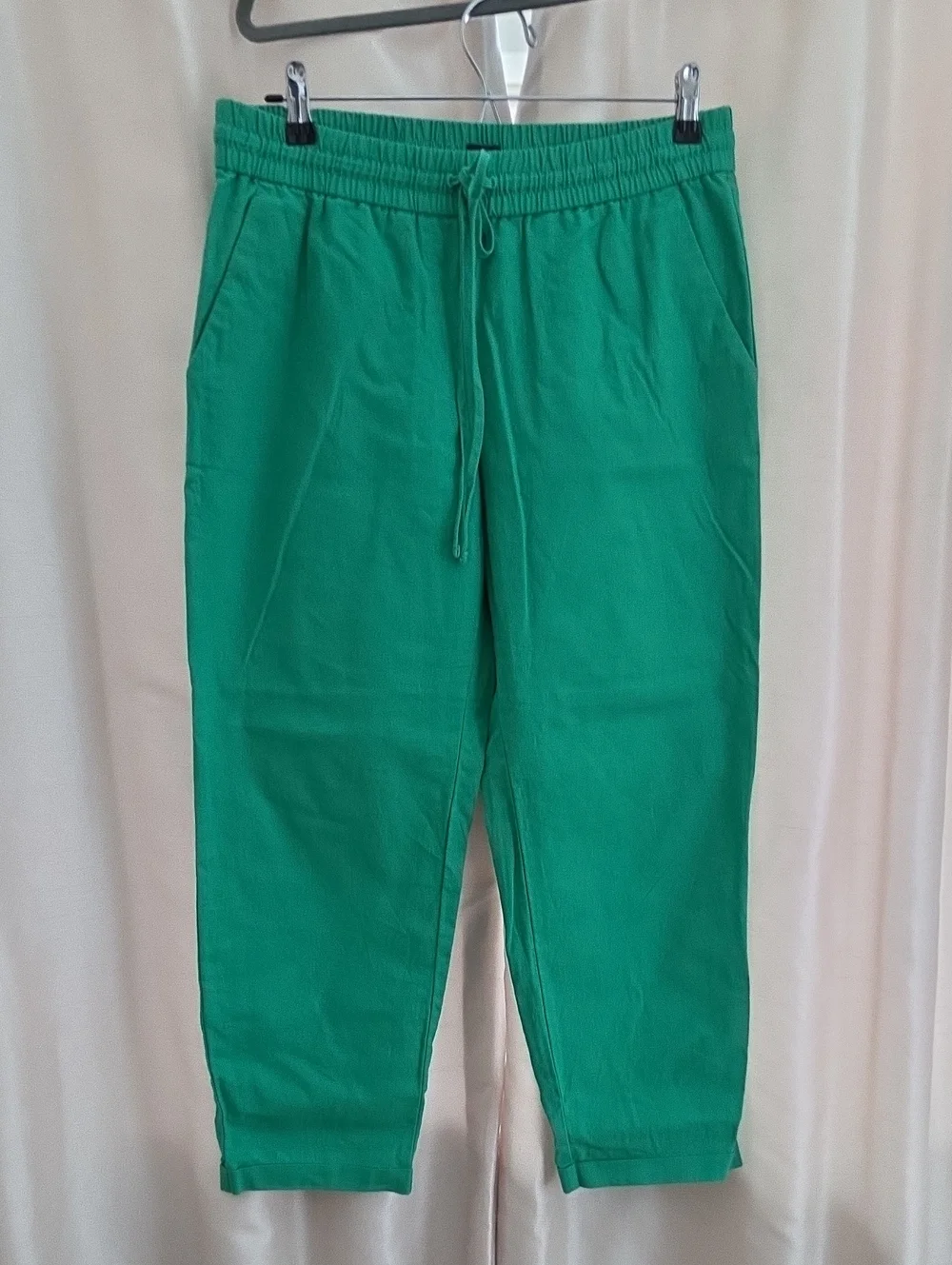 J. Crew Green Linen Drawstring Joggers